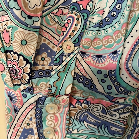 Talbots NWT Blooming Paisley Long Sleeved 100% Cotton Shirt Size 1X - Picture 3 of 7